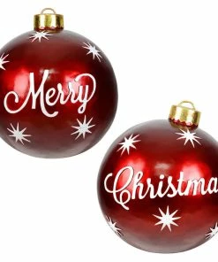 Best deal 😉 Vickerman Company Vickerman 26" Red Merry 🔔 Christmas Ball Orn 2/Set 🥰