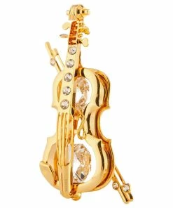 Best deal ๐ Matashi Crystals 24K Gold Plated Crystal Studded Violin And Bow Ornament ๐