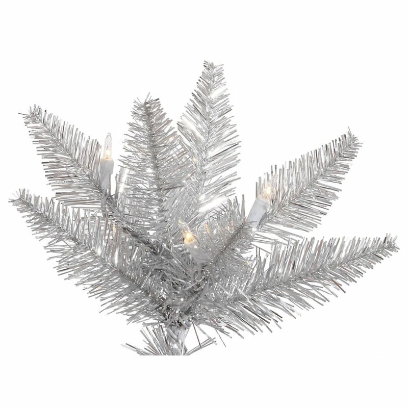 Best deal 🛒 Vickerman Company Vickerman Fir Tree, Dura-Lit 400 Clear, Silver, 5.5'x42" ⭐ - Image 2
