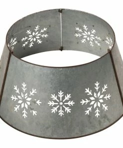 Best reviews of ๐ Glitzhome 26"D Snowflake Diecut Metal Tree Collar With Light String โ