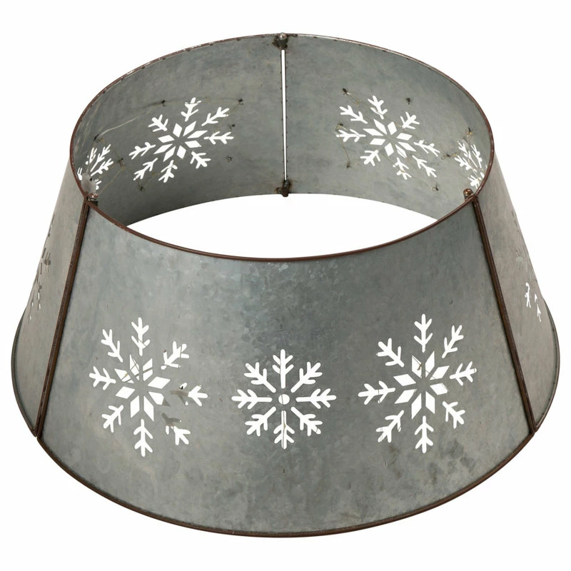 Best reviews of ๐ Glitzhome 26"D Snowflake Diecut Metal Tree Collar With Light String โ