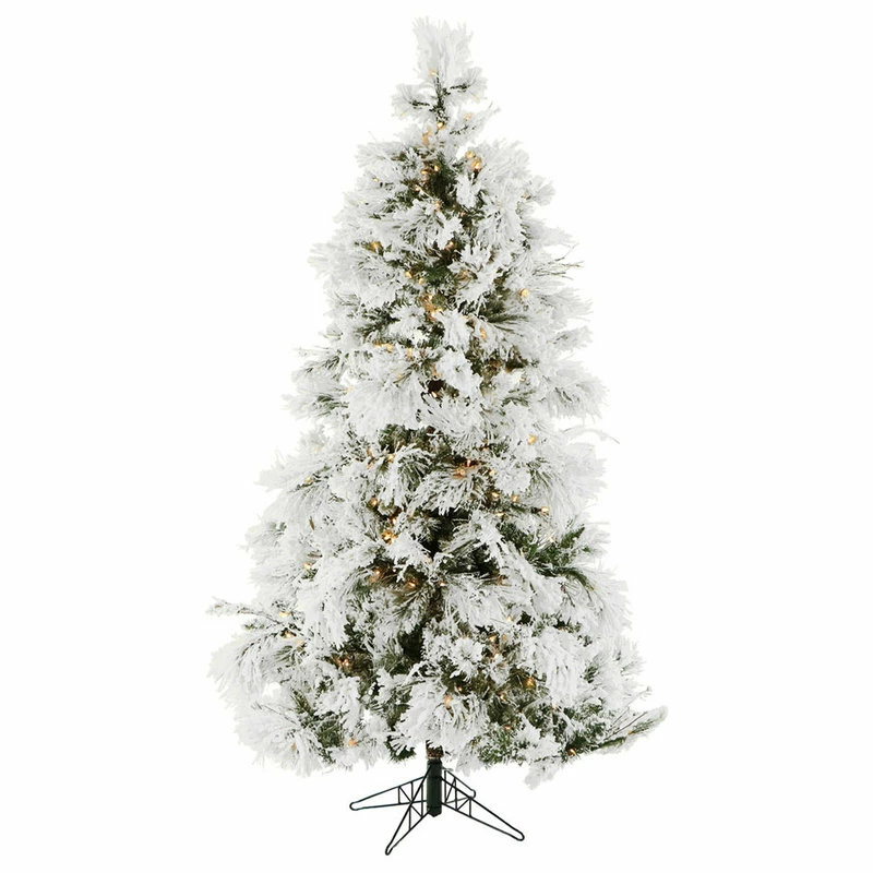 Deals ๐งจ Fraser Hill Farm Flocked Snowy Pine ๐ Christmas Tree, 12', Smart String Lights ๐
