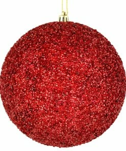 Cheapest 🌟 Vickerman Company Vickerman Beaded Ball Drilled, Wine, 4.75" 👍