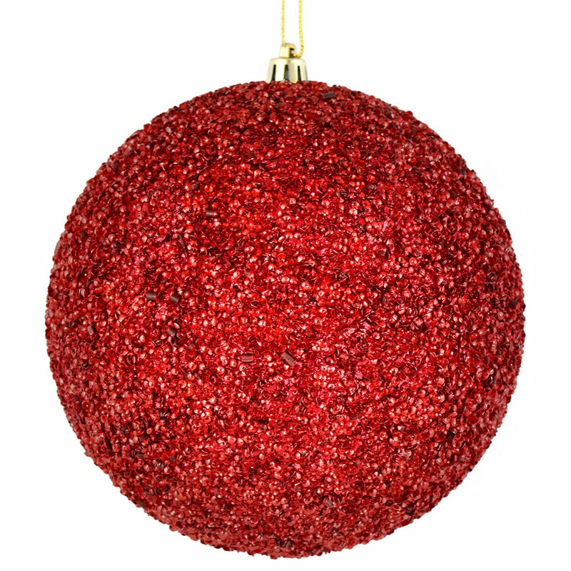 Cheapest ๐ Vickerman Company Vickerman Beaded Ball Drilled, Wine, 4.75" ๐