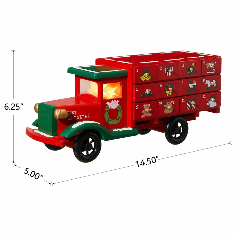 Brand new ✔️ Glitzhome 14.5"L Wooden 🎁 Christmas Truck Countdown ✔️ - Image 4