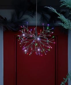 Buy 🤩 Alpine Corporation 16"H Indoor Holiday 3D Snowflake Hanging Ornament With LED Lights, Silver 🤩