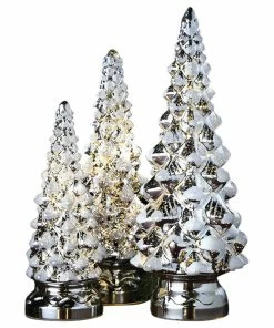 Best reviews of ✔️ ART & ARTIFACT LED Tree Decor - Set Of 3 Lighted Mercury Glass 🎁 Christmas Trees 🎁
