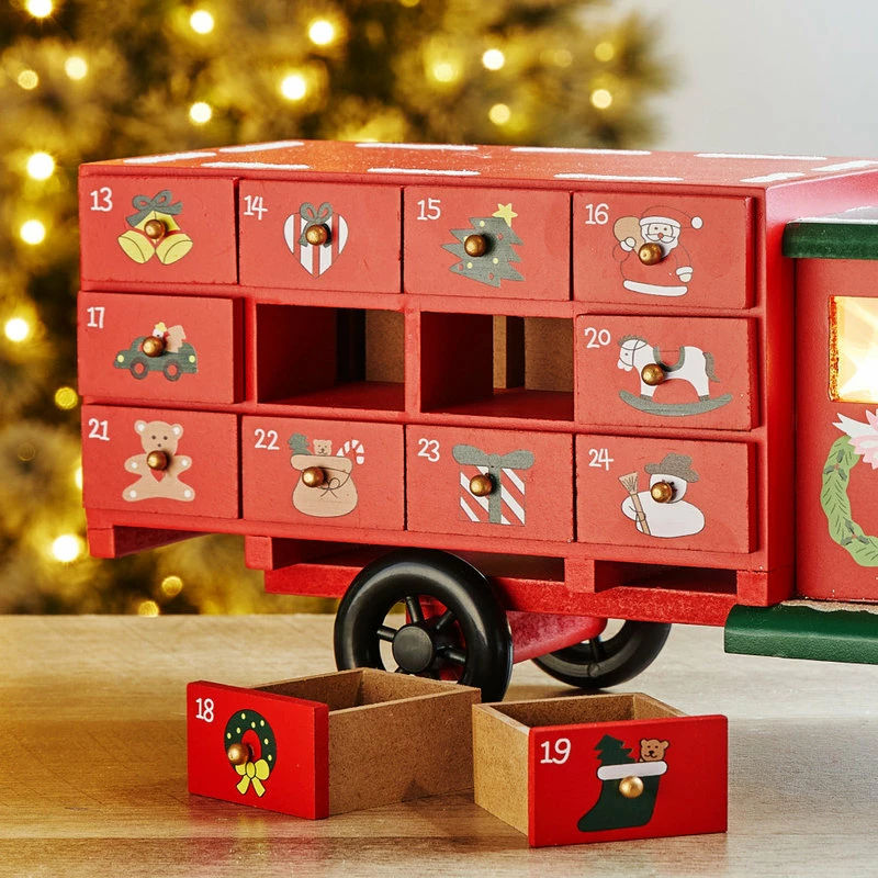 Brand new ✔️ Glitzhome 14.5"L Wooden 🎁 Christmas Truck Countdown ✔️ - Image 8