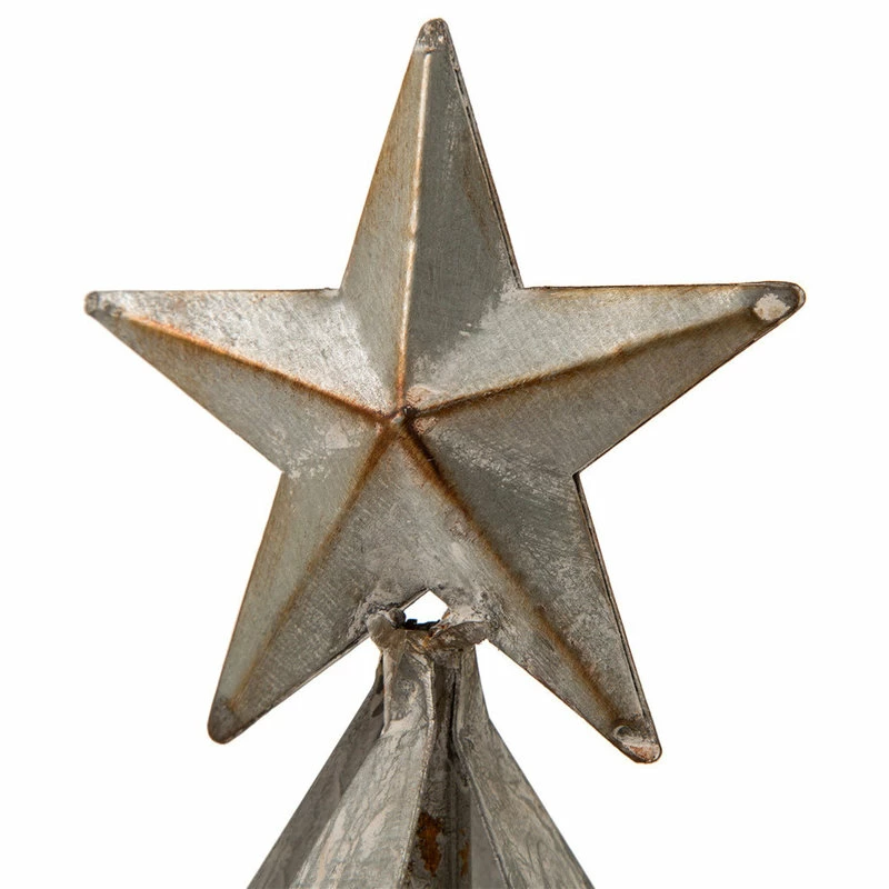 Brand new π Glitzhome 14.5" Galvanized Metal π Christmas Table Tree Decor 𧨠- Image 2