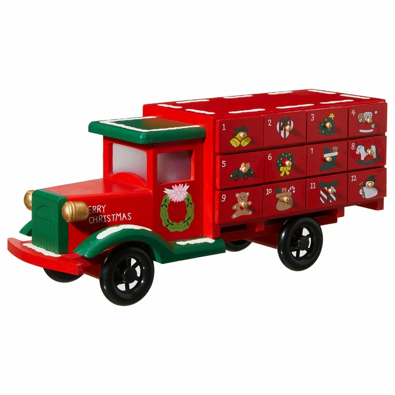 Brand new ✔️ Glitzhome 14.5"L Wooden 🎁 Christmas Truck Countdown ✔️ - Image 2