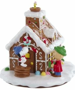 Best Pirce โญ Kurt S. Adler, Inc. Kurt Adler Battery-Operated Peanuts LED Gingerbread House Table Piece ๐
