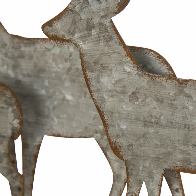 Top 10 🔥 Glitzhome 13.19" Galvanized Metal/Wooden Reindeer Table Decor 🤩 - Image 3