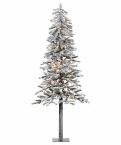 Best reviews of 🛒 Vickerman Company Vickerman Flocked Alpine Tree, 7', Clear Lights 😍