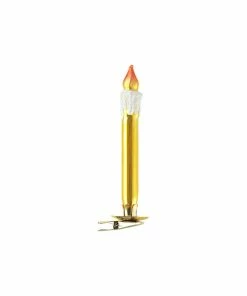 Cheapest 🌟 GLASSOR US Golden Candle With Clip Attachment Ornament 🥰