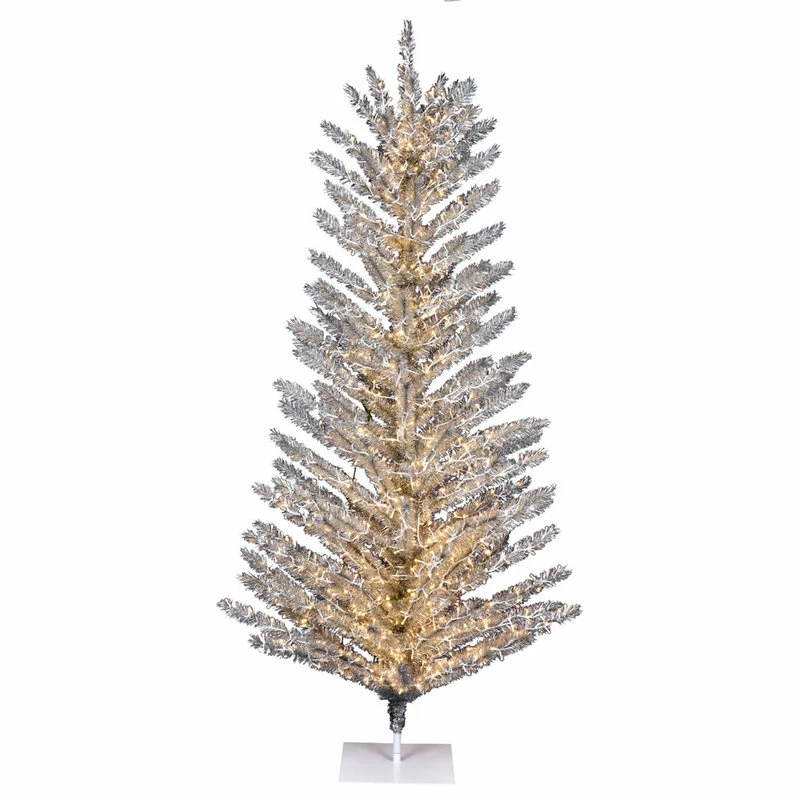 Budget โค๏ธ Vickerman Company Vintage Aluminum Artificial ๐ Christmas Tree , Warm White, 5' X 37" ๐
