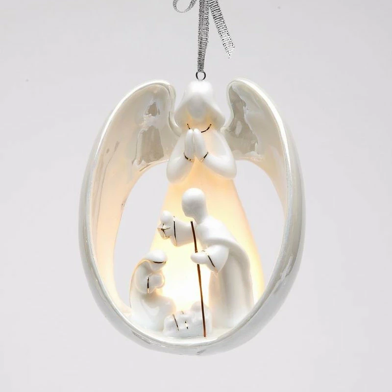 Outlet ⌛ Cosmos Gifts Corp. Angel With Holy Family Ornament 👏 - Image 2