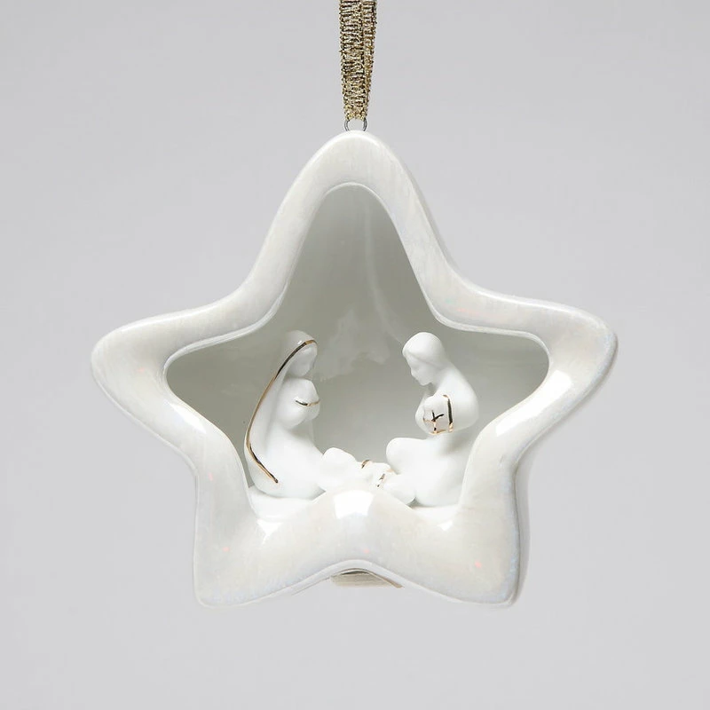 Promo ๐ Appletree Designs Cosmos Star Dome With Holy Nativity ๐ Christmas Tree Ornament Porcelain ๐ - Image 2