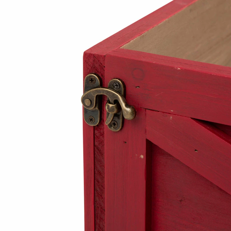 Cheapest 🛒 Glitzhome 22"L Red Wooden Tree Collar 👏 - Image 3