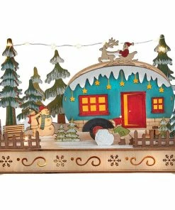 Wholesale 🤩 Kurt S. Adler, Inc Kurt Adler 7.5" Battery-Operated Wooden Light Up Camper With Santa 🥰