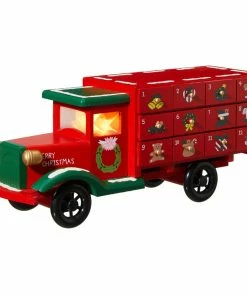 Brand new ✔️ Glitzhome 14.5"L Wooden 🎁 Christmas Truck Countdown ✔️