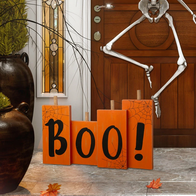 Hot Sale 😀 Glitzhome 20"L 🦇 Halloween Wooden Boo Standing Decor 🤩 - Image 6