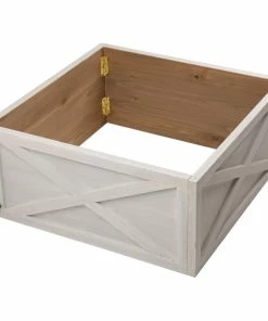 Best deal 💯 Glitzhome 26"L Washed White Wooden Tree Collar 💯