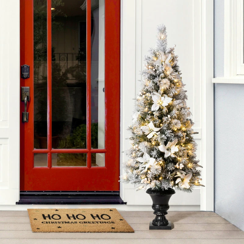 Deals ⭐ Glitzhome Pre-Lit Pine Artificial ❄ Christmas Porch Tree, 5ft 👏 - Image 4