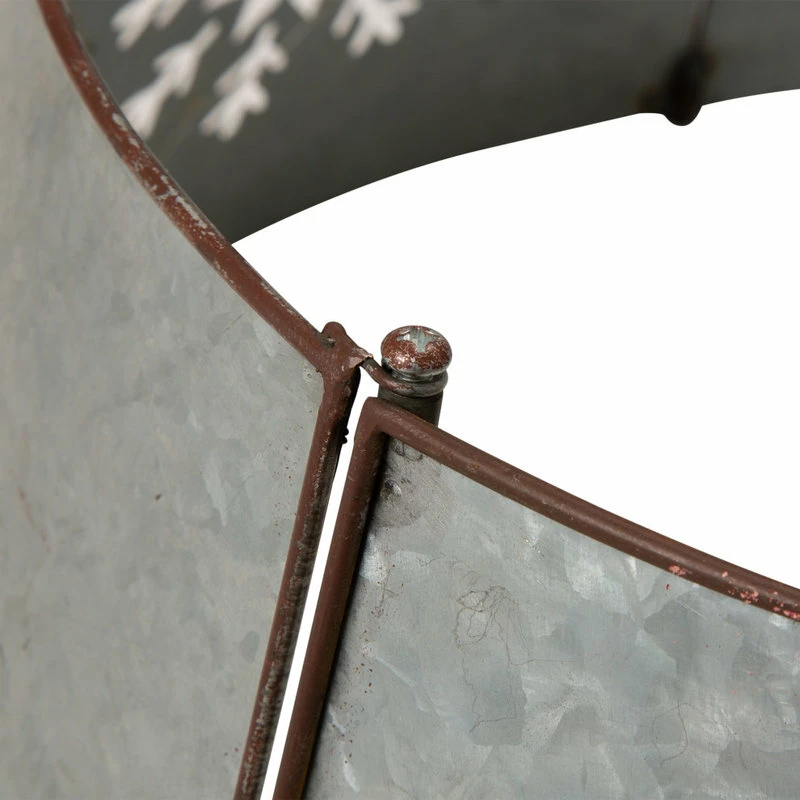 Best reviews of ๐ Glitzhome 26"D Snowflake Diecut Metal Tree Collar With Light String โ - Image 2