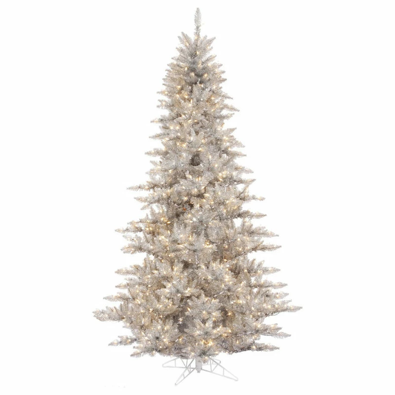 Best deal 🛒 Vickerman Company Vickerman Fir Tree, Dura-Lit 400 Clear, Silver, 5.5'x42" ⭐