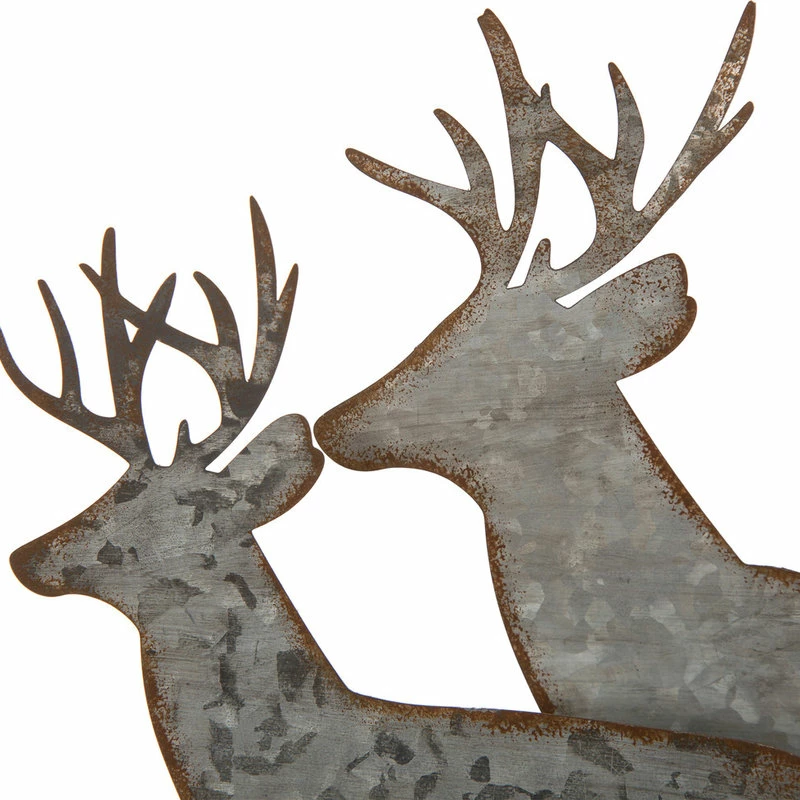 Top 10 🔥 Glitzhome 13.19" Galvanized Metal/Wooden Reindeer Table Decor 🤩 - Image 2