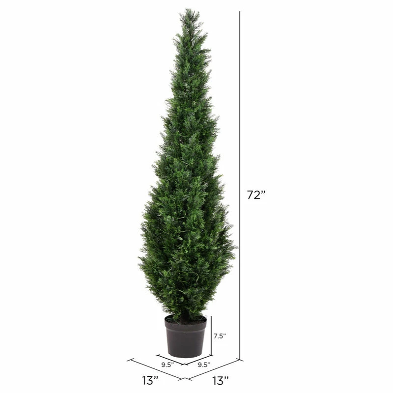 Hot Sale ⌛ Vickerman Company Vickerman 6' Artificial Potted Green Cedar Tree 🎉 - Image 3