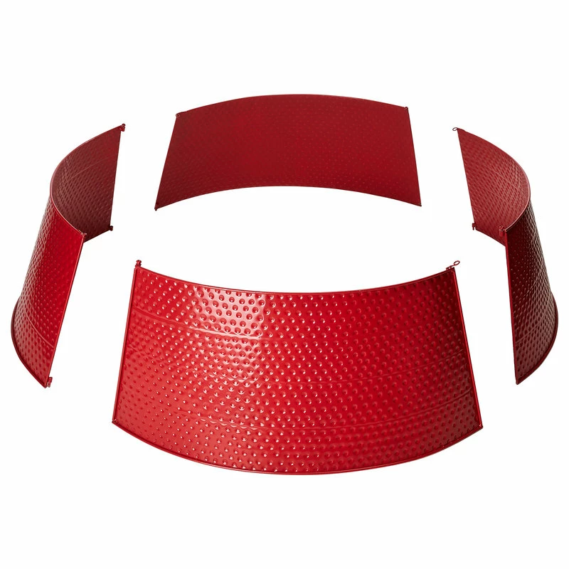 Cheap 🛒 Glitzhome 🎄 Christmas Red 🔨 Hammered Metal Tree Collar, 40.5"D 👍 - Image 2