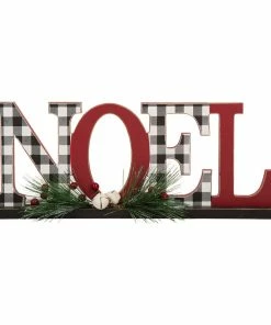 Flash Sale ❤️ Glitzhome 14.96" Wooden Plaid "NOEL" Table Decor 🧨