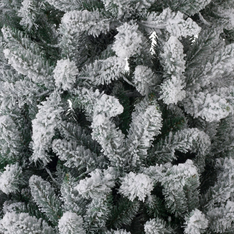 Best deal 😉 Glitzhome 9ft Pre-Lit Flocked Pencil Fir Artificial 🎄 Christmas Tree With 600 Warm Light ⌛ - Image 3