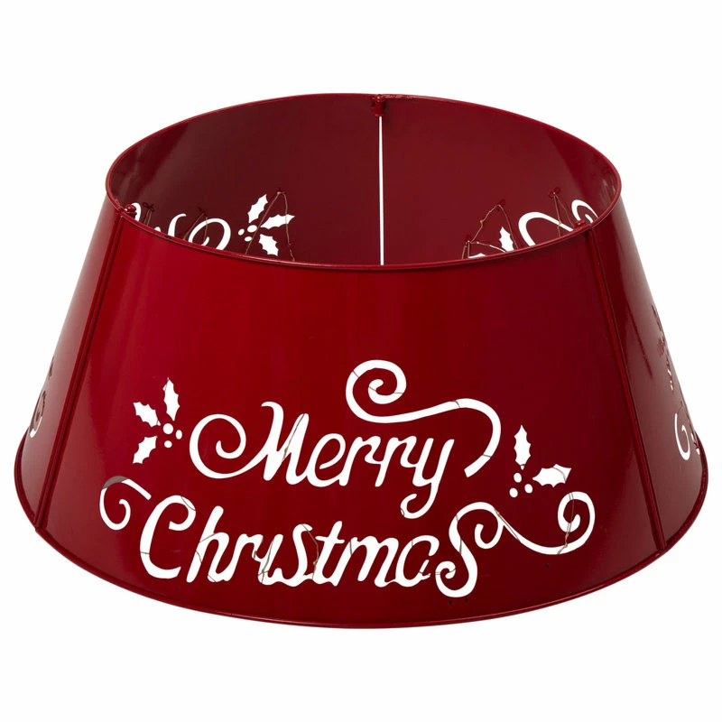 Best Pirce ๐ Glitzhome 26"D "Merry ๐ Christmas" Diecut Metal Tree Collar With Light String ๐ - Image 2