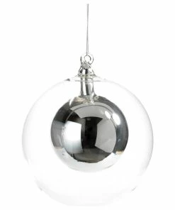 Cheapest ✨ Zodax 6" Tall Double Glass 🎅 Christmas Ball Ornament, Large, Silver, Set Of 4 ⌛