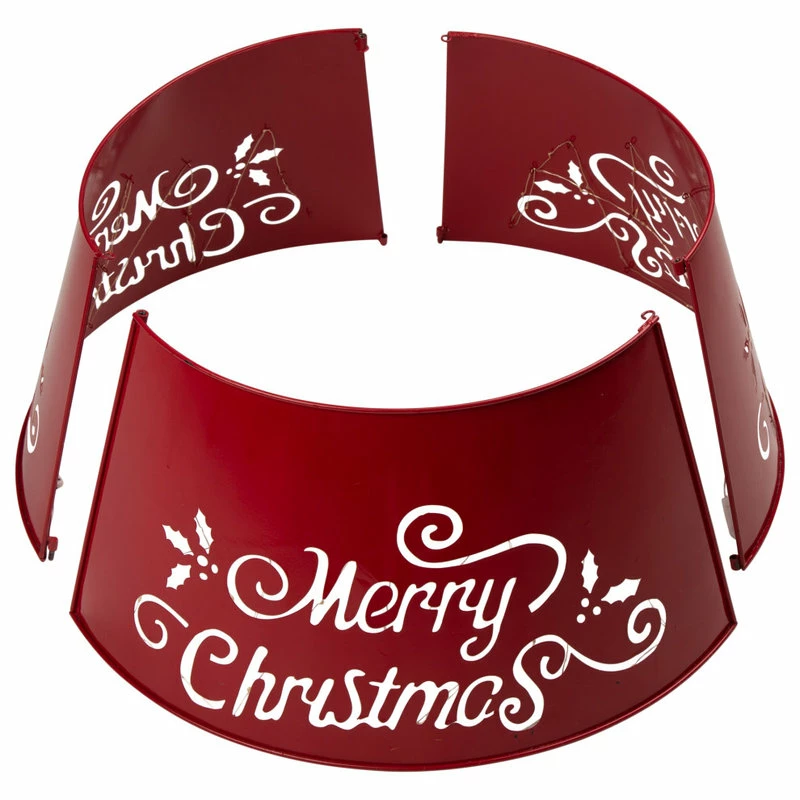 Best Pirce ๐ Glitzhome 26"D "Merry ๐ Christmas" Diecut Metal Tree Collar With Light String ๐ - Image 8