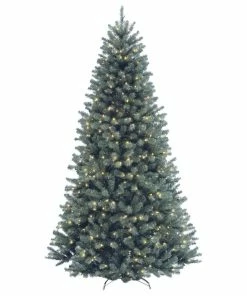 Best reviews of ๐ National Tree Company 7 1/2' North Valley Blue Spruce Hinged Tree With 700 Clear Lights-UL ๐