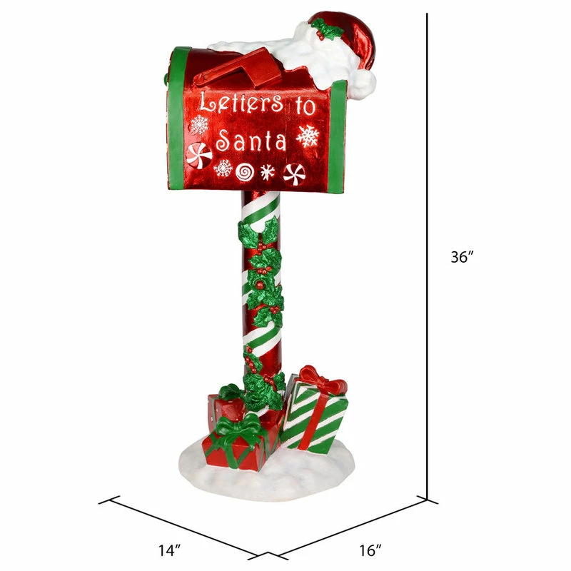 Coupon ❤️ Vickerman Company Vickerman JR172240 36" Red Mailbox That Says Letters To Santa 👍 - Image 4