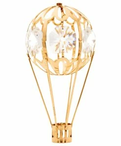 Budget 🎉 Matashi Crystals 24K Gold Plated Crystal Studded Gold Hot Air Balloon Ornament 🤩