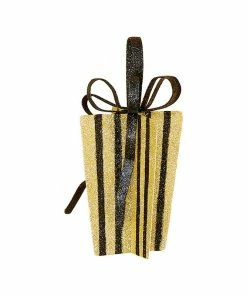 Cheapest 😀 WORTH IMPORTS 9" Gold And Black Metal Gift Box Decor With Stripes ✨