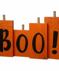 Hot Sale 😀 Glitzhome 20"L 🦇 Halloween Wooden Boo Standing Decor 🤩