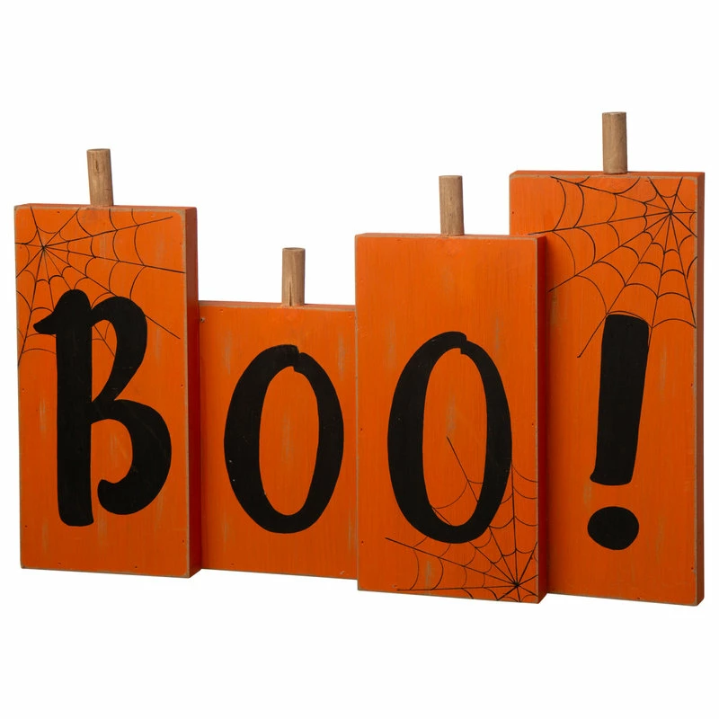Hot Sale 😀 Glitzhome 20"L 🦇 Halloween Wooden Boo Standing Decor 🤩