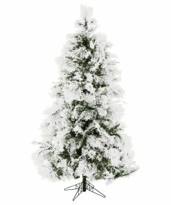 New ⌛ Fraser Hill Farm Flocked Snowy Pine 🎄 Christmas Tree, 7.5', Without Lights 🎉