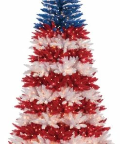 Cheapest 😉 Gerson Company Patriotic America Tree With 1040 Clear Lights And 10 Twinke Lights, 7.5 Foot 🧨