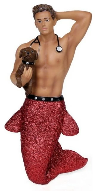 Outlet 💯 December Diamonds Dr Pet A Vet Merman With Puppy 🎄 Christmas Holiday Ornament 🔔