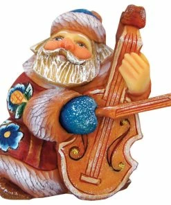 Outlet ✨ G. DeBrekht Hand Painted Mini Cello Santa Figurine 🔥