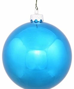 Outlet 🌟 Vickerman Company Vickerman 3" Shiny Ball UV Drilled, Set Of 12, Turquoise 👍
