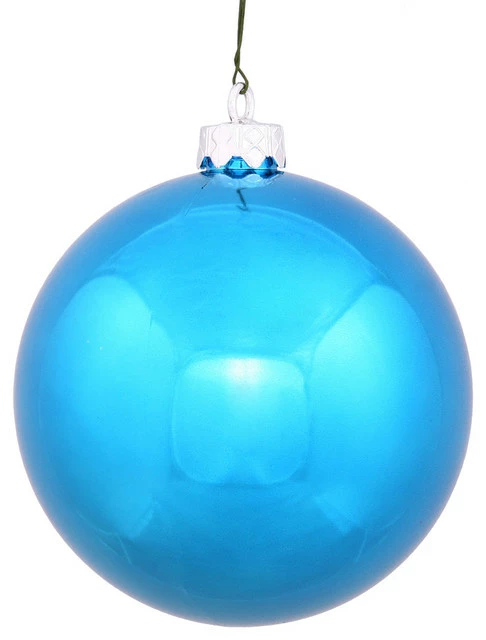 Outlet 🌟 Vickerman Company Vickerman 3" Shiny Ball UV Drilled, Set Of 12, Turquoise 👍