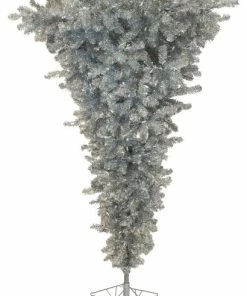 Best Sale 🌟 Vickerman Company Vickerman Upside Down 🎁 Christmas Tree, 250 Warm White LED, Silver, 5.5'x38" 🤩